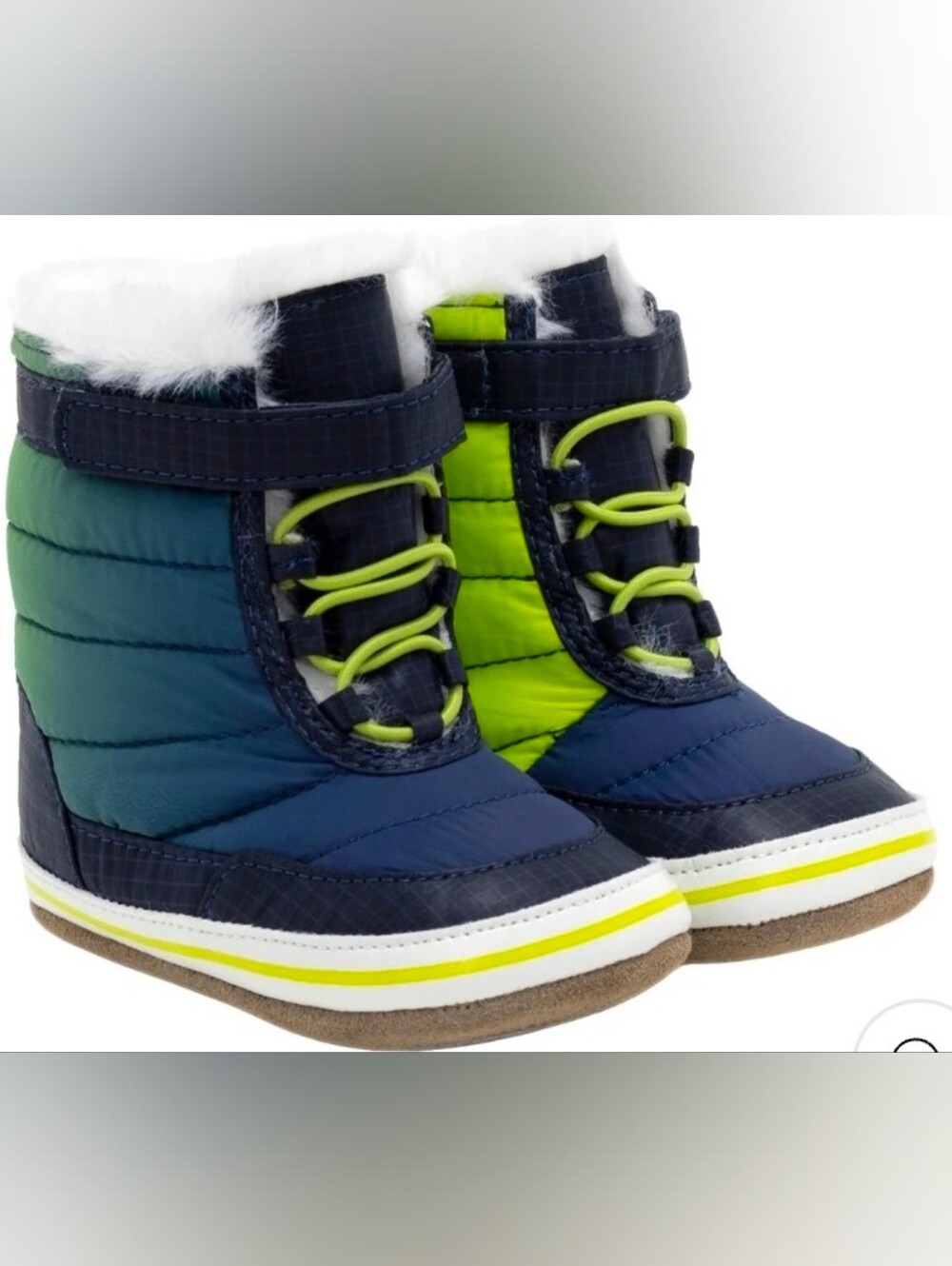 Robeez Baby Aspen Gradient Puffer Snow Boots Navy 6-9 Months